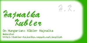 hajnalka kubler business card