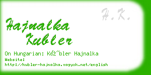 hajnalka kubler business card